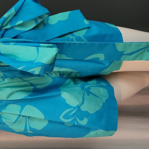 STAUD BLUE HIBISCUS FLORAL COTTON SHORTS SZ 0 - Picture 3 of 11